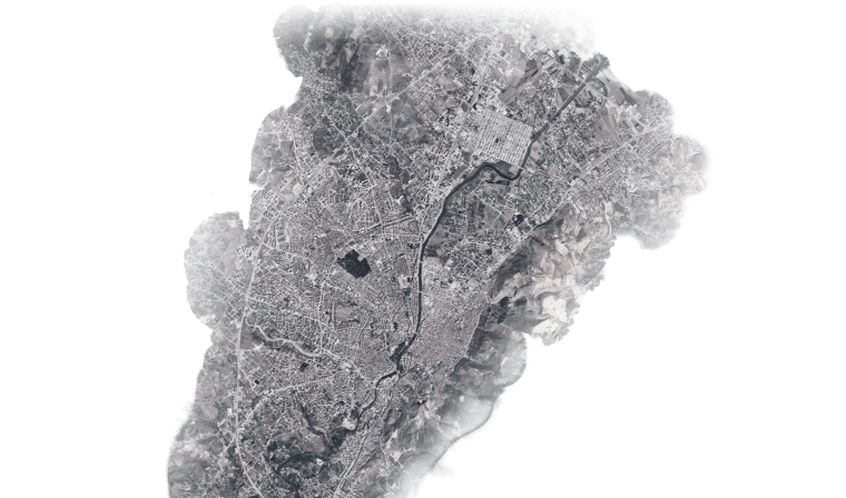 Greyscale radar satellite image of Antakya before the damage analysis.