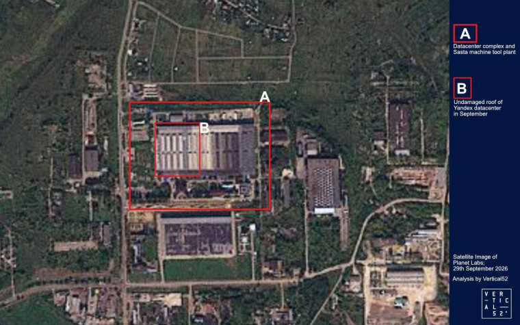 Satellitenbild des unbeschädigten Industriekomplexes in Sasovo vor dem Angriff.